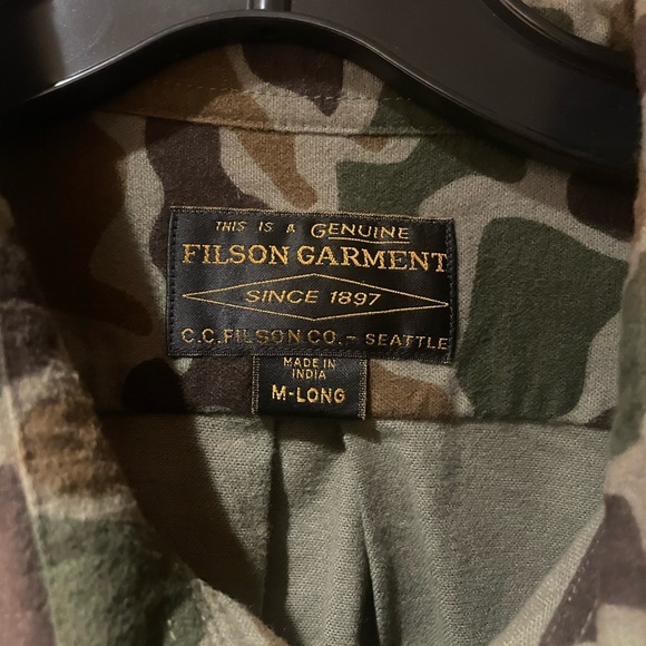 Filson Field Flannel Shirt- Frog Camo, Medium Tall - Picture 3 of 10